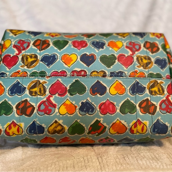Dooney & Bourke rainbow hearts blue duffel - Picture 7 of 10